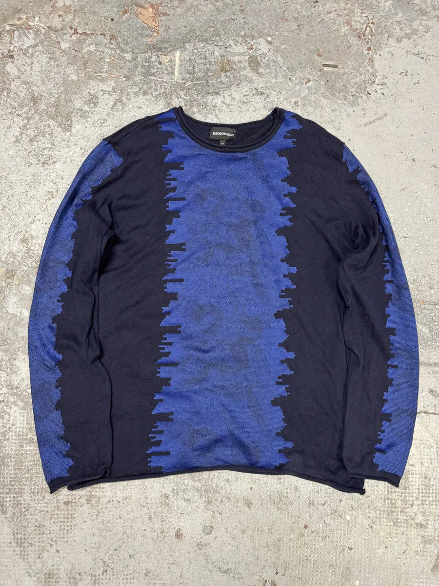 AW2021 Emporio Armani Blue Structured Sweater FmiDOnw 6