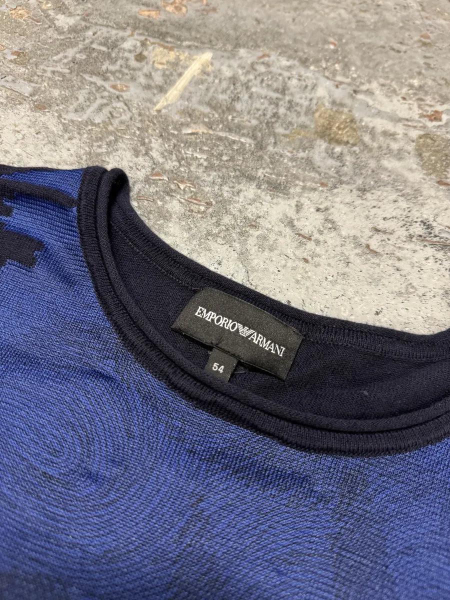 AW2021 Emporio Armani Blue Structured Sweater FmiDOnw 8