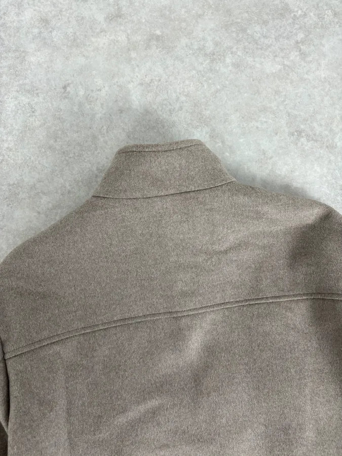 AW2021 Emporio Armani Classy Beige Wool Jacket fkmOQWF 5