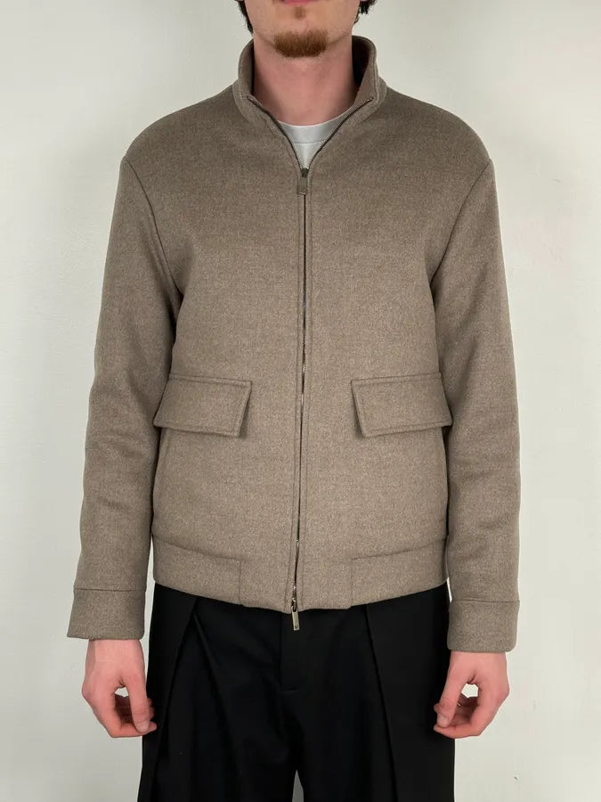 AW2021 Emporio Armani Classy Beige Wool Jacket fkmOQWF 1