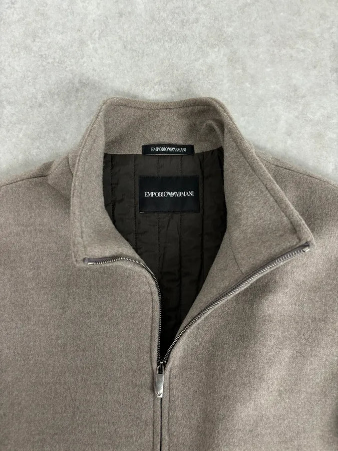 AW2021 Emporio Armani Classy Beige Wool Jacket fkmOQWF 7