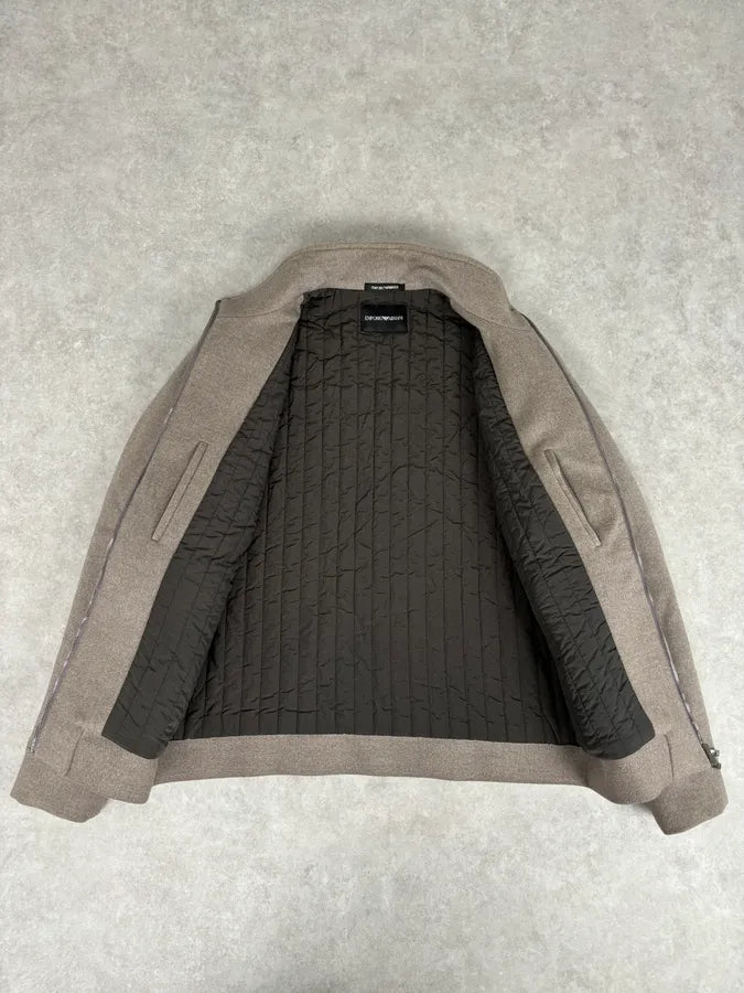 AW2021 Emporio Armani Classy Beige Wool Jacket fkmOQWF 6