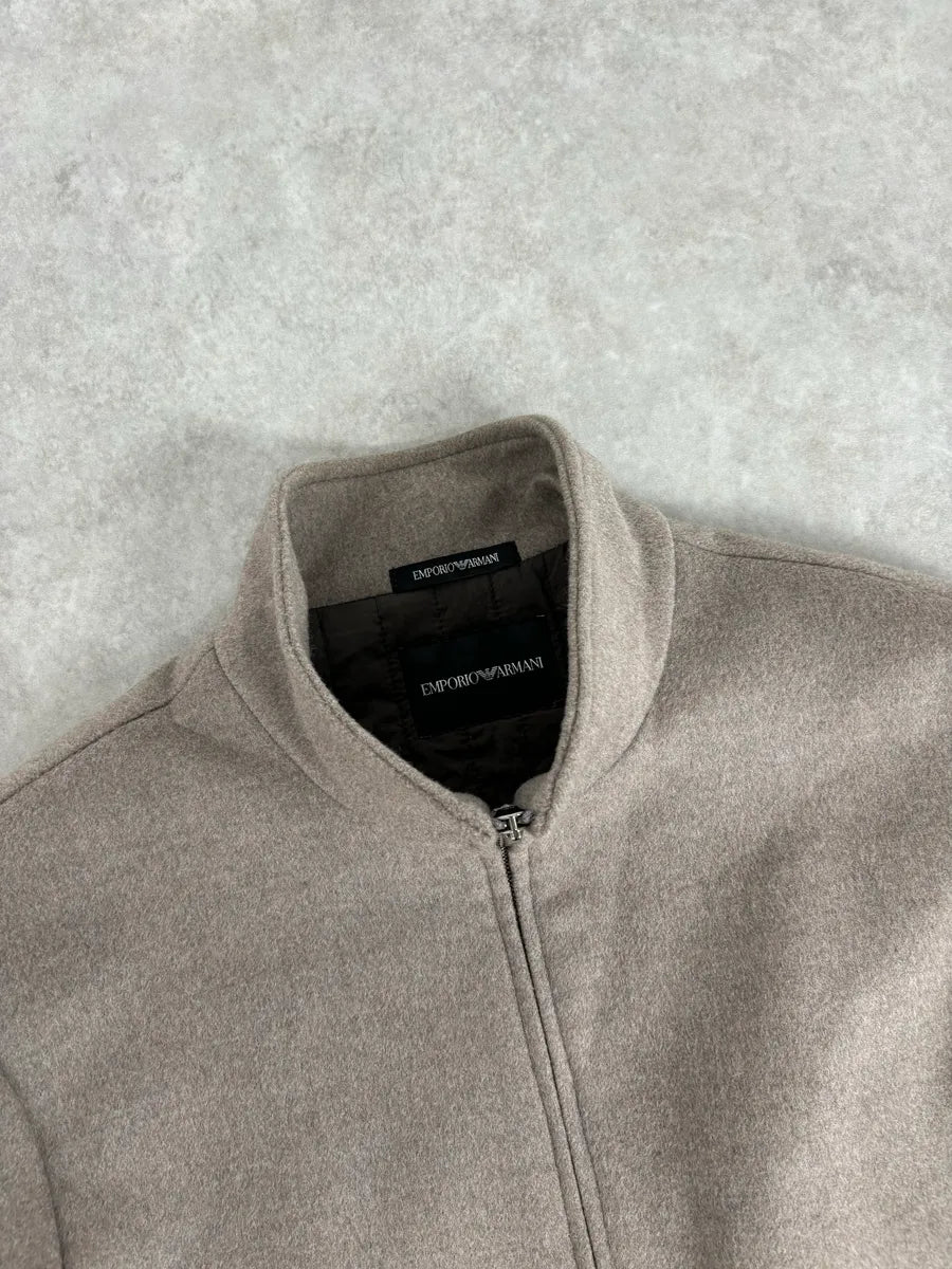 AW2021 Emporio Armani Classy Beige Wool Jacket fkmOQWF 3