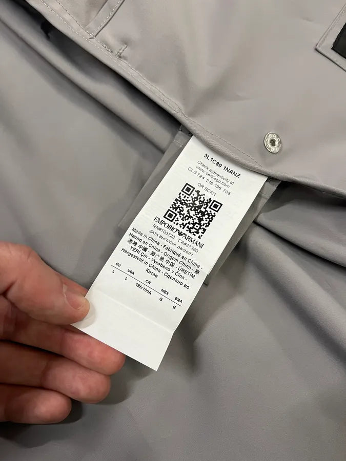 AW2021 Emporio Armani Grey Tactical Windbreaker Shirt Jacket eOBqccW 11