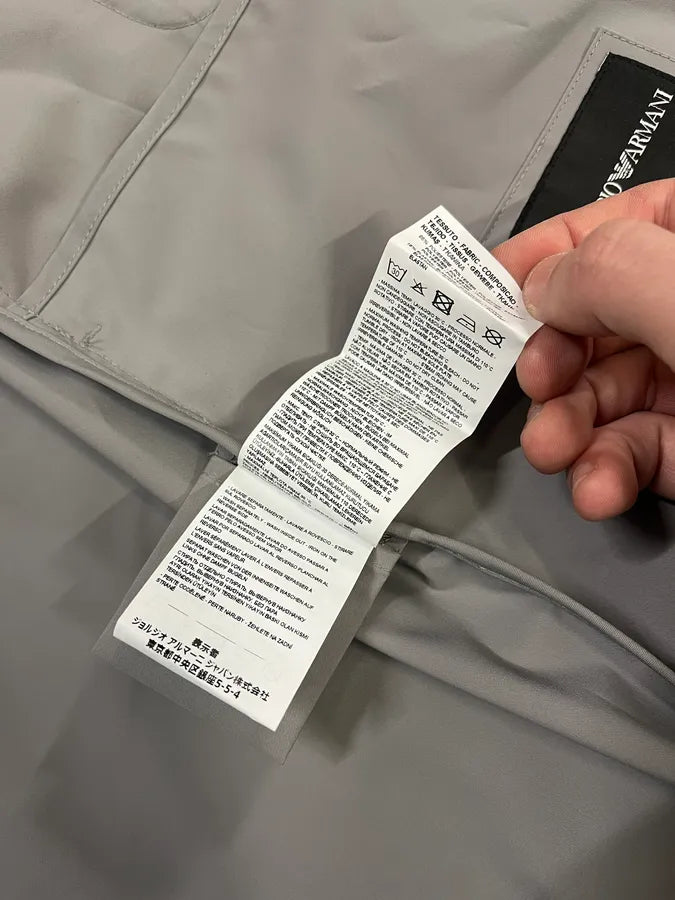 AW2021 Emporio Armani Grey Tactical Windbreaker Shirt Jacket eOBqccW 12
