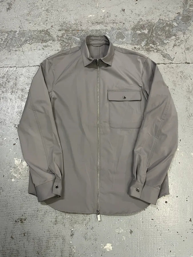 AW2021 Emporio Armani Grey Tactical Windbreaker Shirt Jacket eOBqccW 3