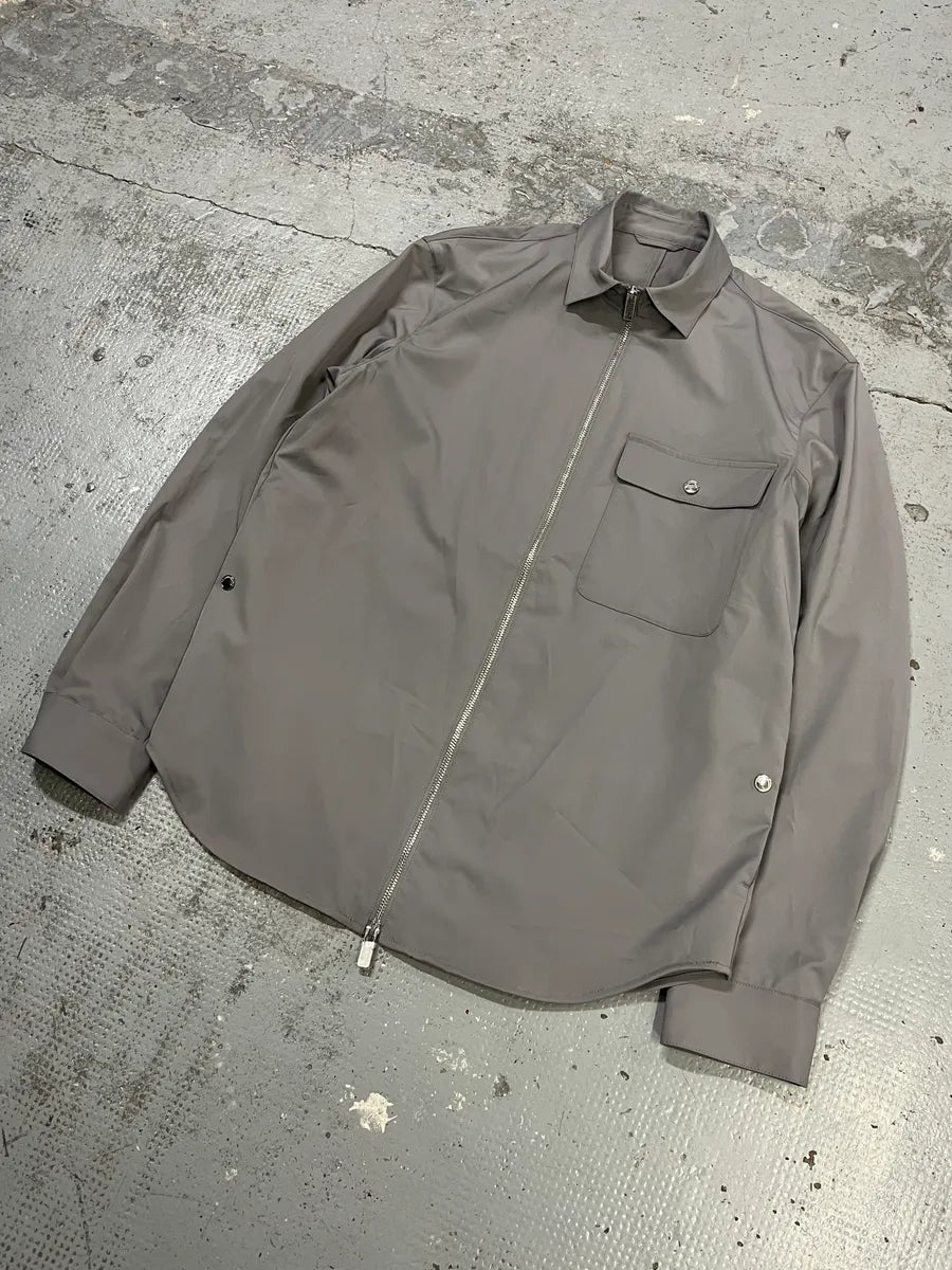 AW2021 Emporio Armani Grey Tactical Windbreaker Shirt Jacket eOBqccW 4
