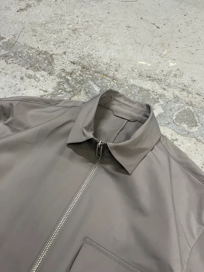 AW2021 Emporio Armani Grey Tactical Windbreaker Shirt Jacket eOBqccW 6