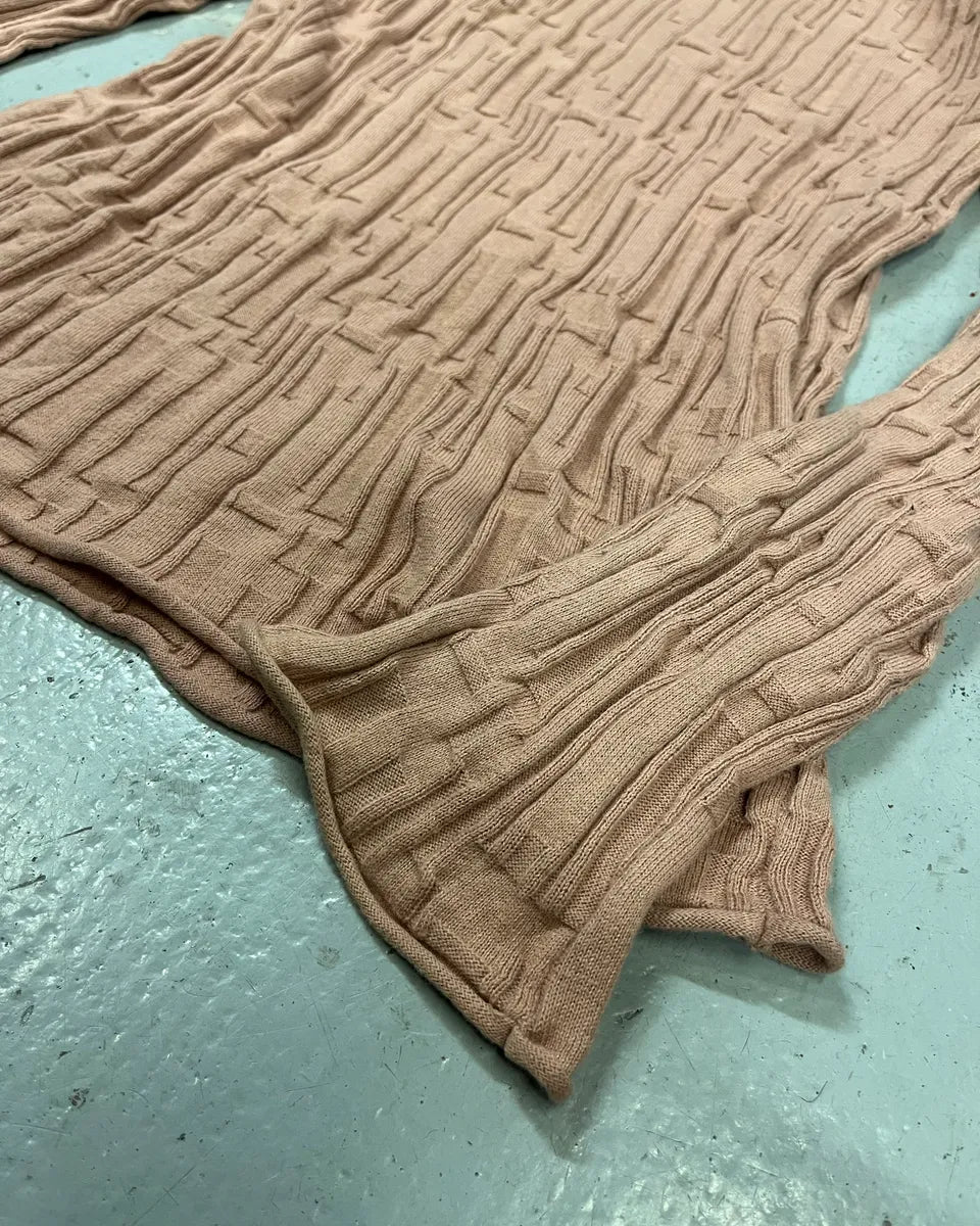 AW2021 Emporio Armani Pink Textured Sweater nPnpvUM 5
