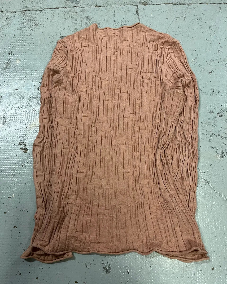 AW2021 Emporio Armani Pink Textured Sweater nPnpvUM 6