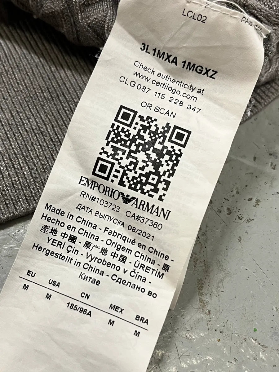 AW2021 Emporio Armani Woven Grey Sweat ZFAuIKA 8