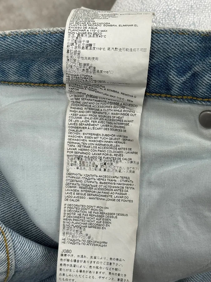 AW2021 Maison Margiela Painted White Cracked Denim Jeans Hcpzrhh 9