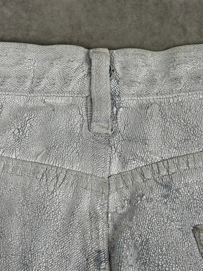 AW2021 Maison Margiela Painted White Cracked Denim Jeans Hcpzrhh 7