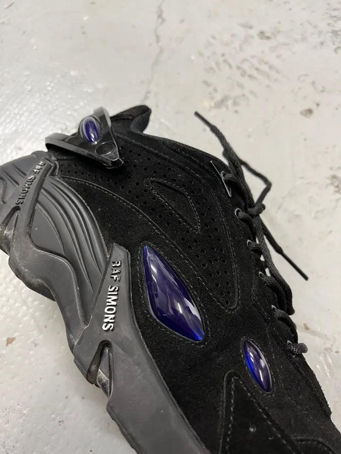 AW2021 Raf Simons Cylon Black Suede Leather Sneakers ghWQbCy 3