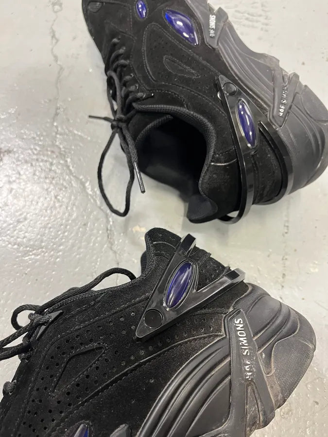 AW2021 Raf Simons Cylon Black Suede Leather Sneakers ghWQbCy 4