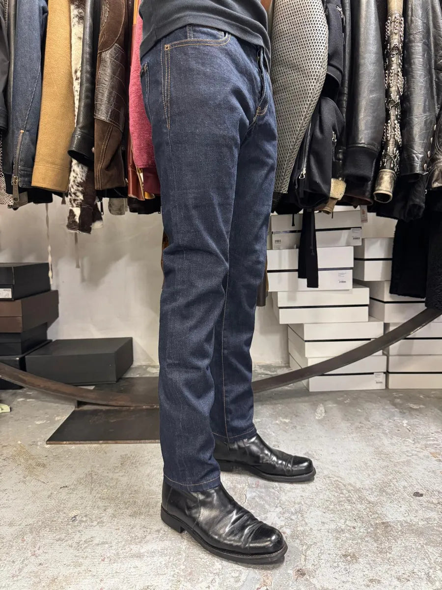 AW2021 Saint Laurent Brut Navy Slim Denim Jeans jreifrS 3