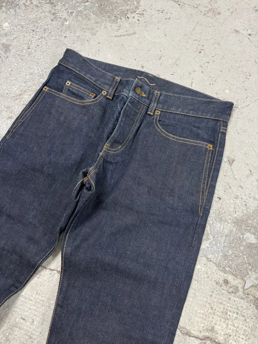 AW2021 Saint Laurent Brut Navy Slim Denim Jeans jreifrS 5