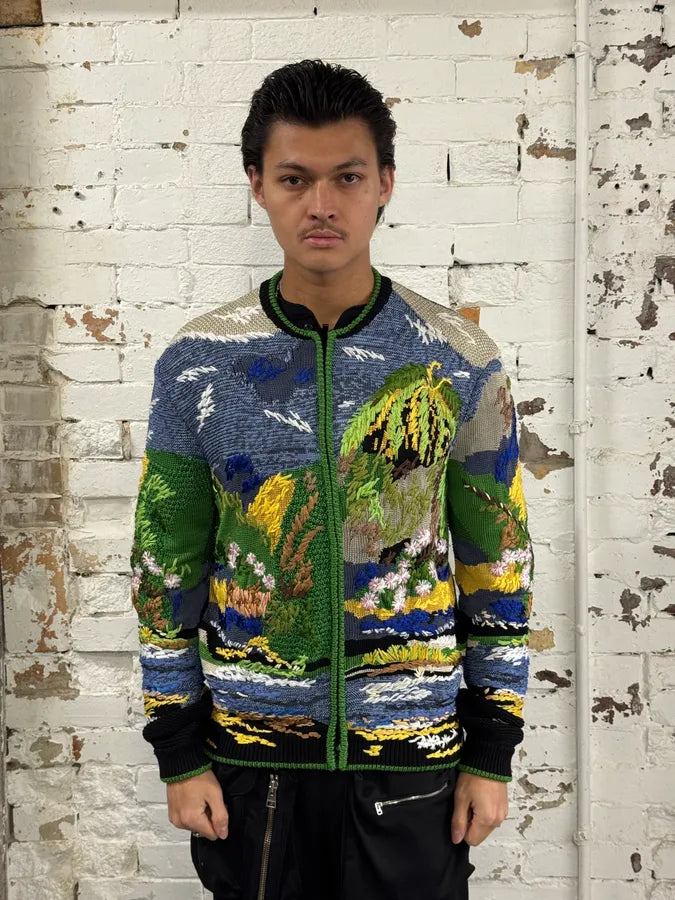 SS2021 Saint Laurent Multicolor Relief Palm Tree Viscose Jacket DRzrMjy 2