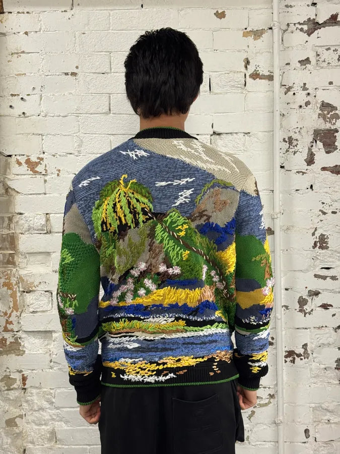 SS2021 Saint Laurent Multicolor Relief Palm Tree Viscose Jacket DRzrMjy 3