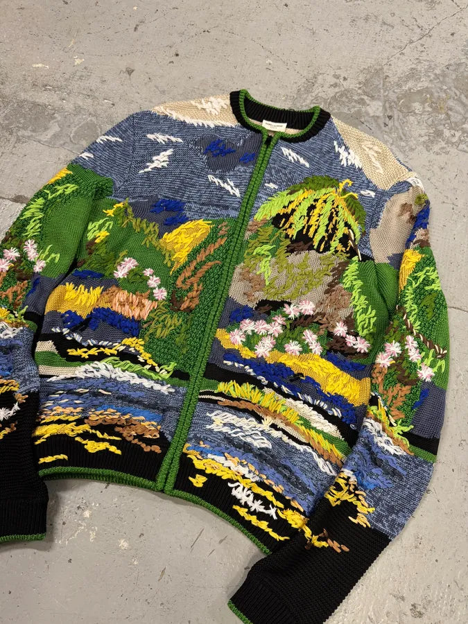 SS2021 Saint Laurent Multicolor Relief Palm Tree Viscose Jacket DRzrMjy 4