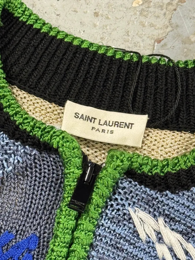 SS2021 Saint Laurent Multicolor Relief Palm Tree Viscose Jacket DRzrMjy 9