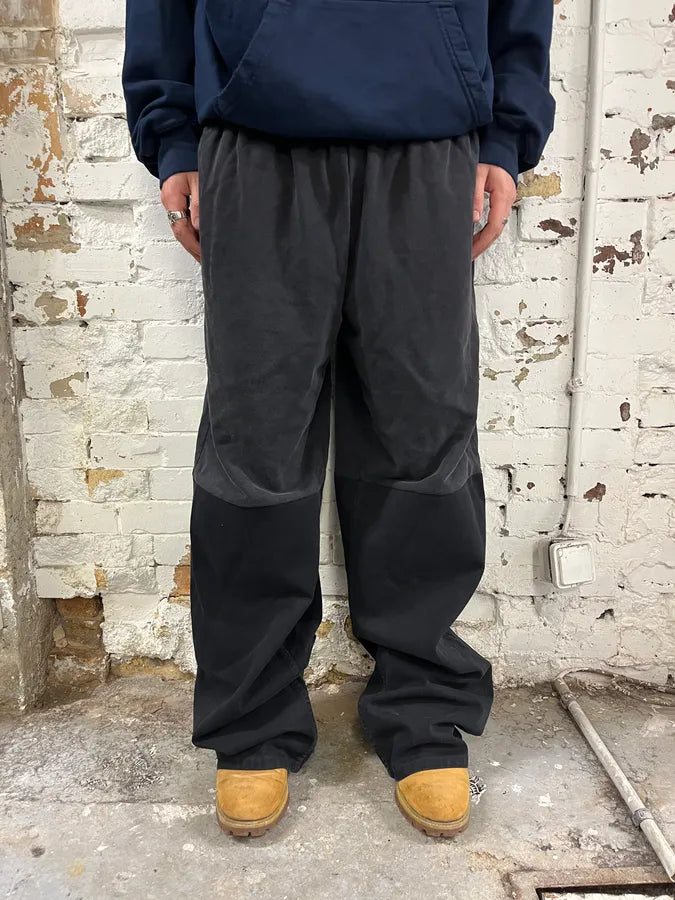 AW2022 Balenciaga Hybrid Denim & Cotton Oversized Black Jogger Pants PDDtboX 0