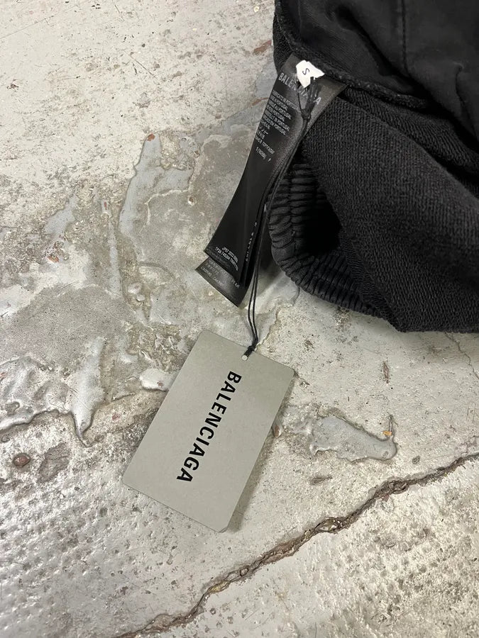 AW2022 Balenciaga Hybrid Denim & Cotton Oversized Black Jogger Pants PDDtboX 10