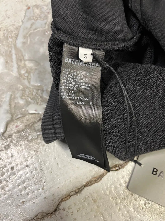 AW2022 Balenciaga Hybrid Denim & Cotton Oversized Black Jogger Pants PDDtboX 11