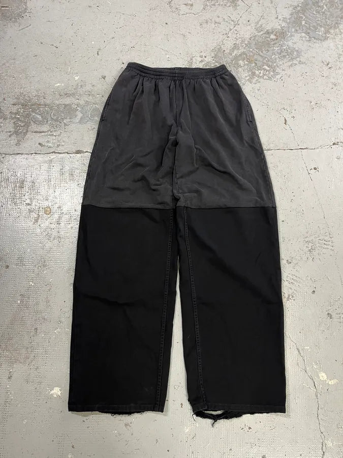 AW2022 Balenciaga Hybrid Denim & Cotton Oversized Black Jogger Pants PDDtboX 3