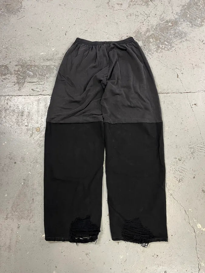 AW2022 Balenciaga Hybrid Denim & Cotton Oversized Black Jogger Pants PDDtboX 7