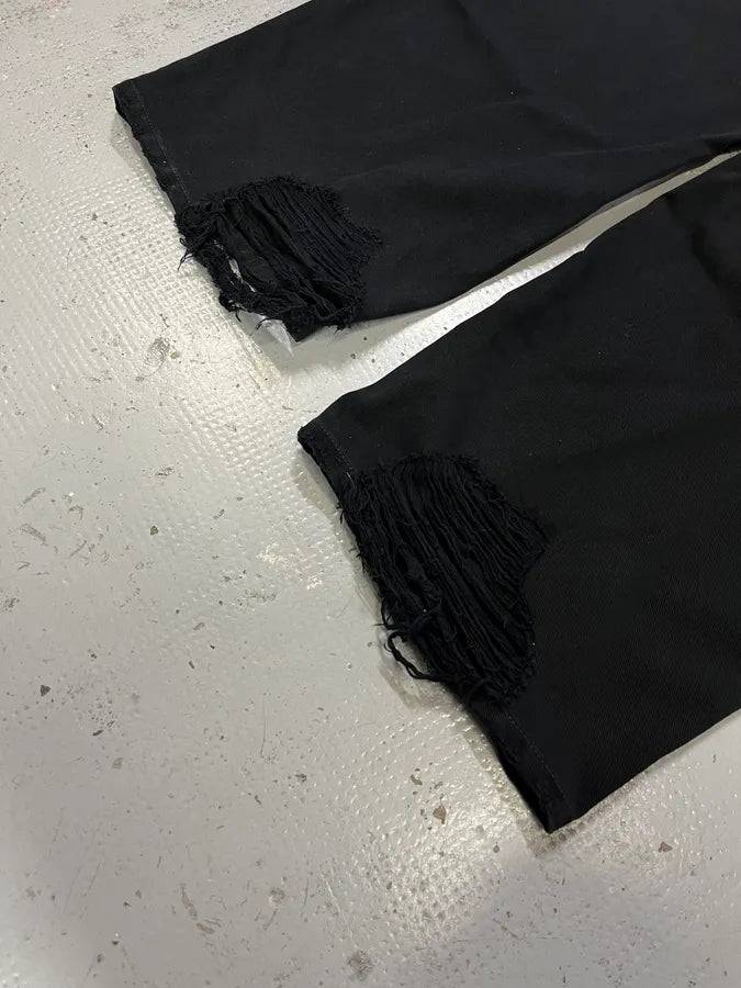 AW2022 Balenciaga Hybrid Denim & Cotton Oversized Black Jogger Pants PDDtboX 8