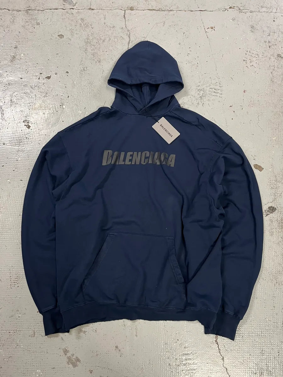 AW2022 Balenciaga Oversized Navy Hoodie by Demna uzVXtMf 0