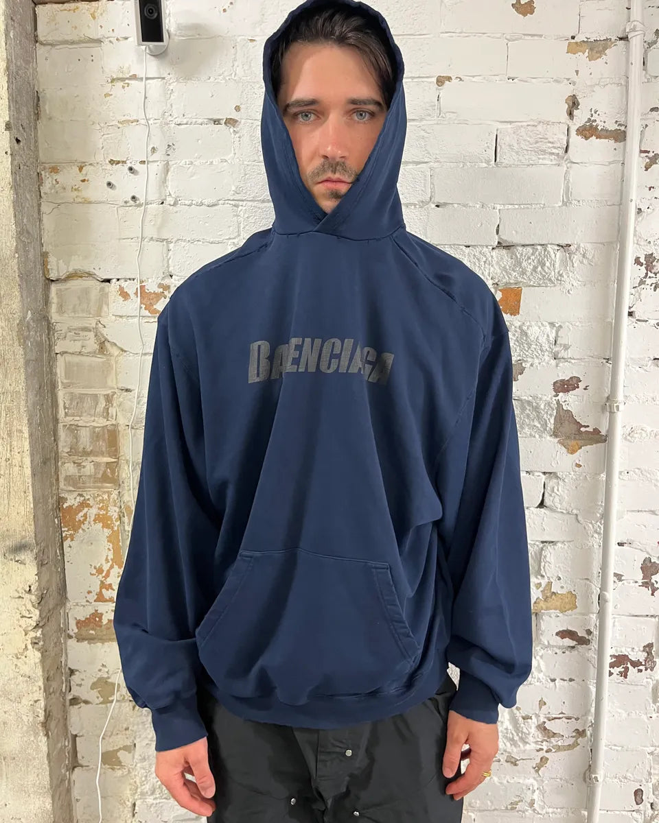 AW2022 Balenciaga Oversized Navy Hoodie by Demna uzVXtMf 1
