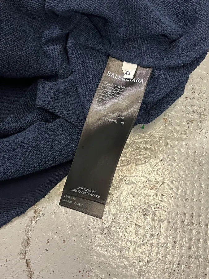 AW2022 Balenciaga Oversized Navy Hoodie by Demna uzVXtMf 10