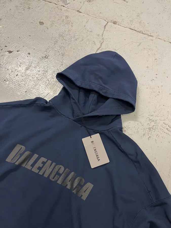 AW2022 Balenciaga Oversized Navy Hoodie by Demna uzVXtMf 4