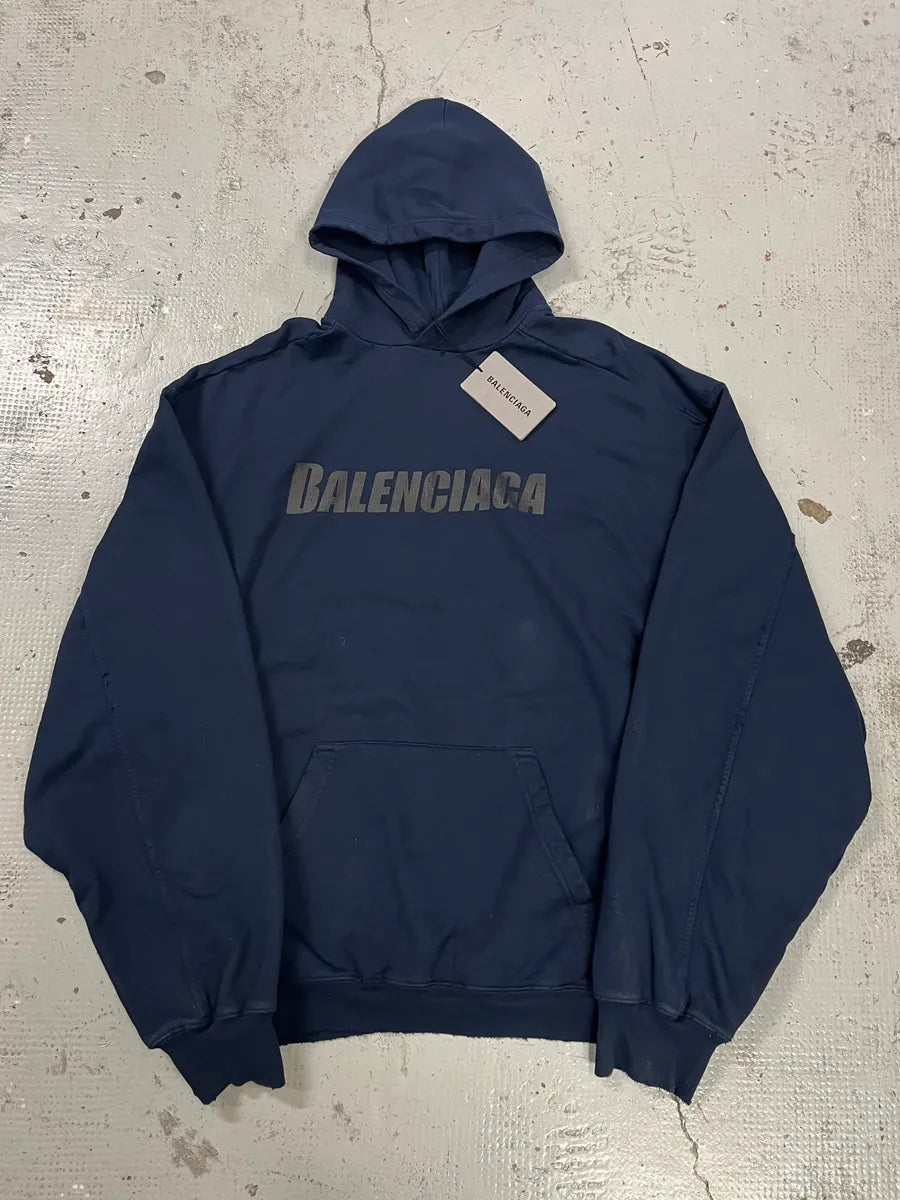 AW2022 Balenciaga Oversized Navy Hoodie by Demna uzVXtMf 5