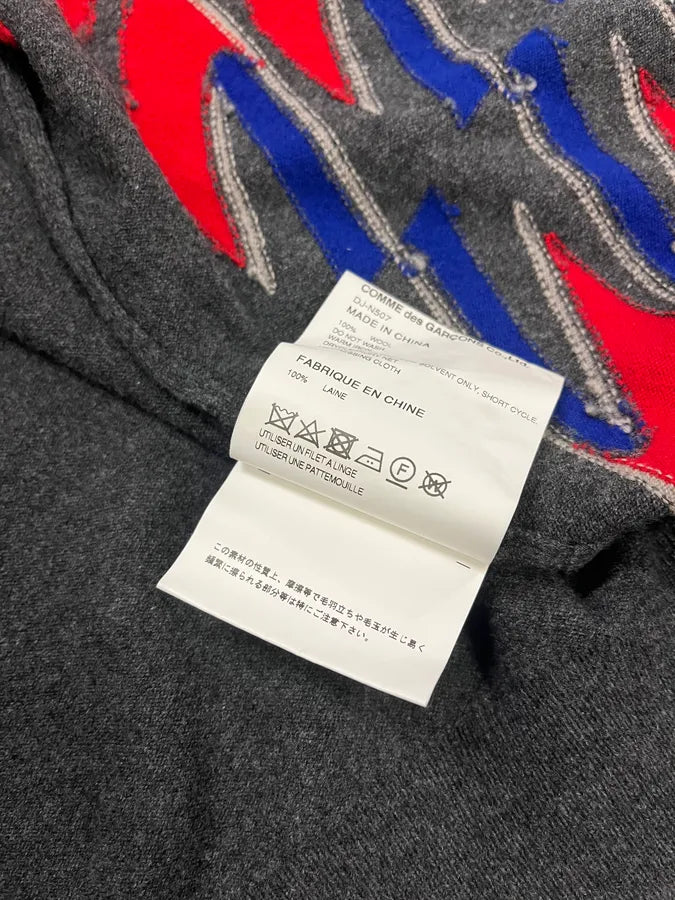 AW2022 Comme des Garçons Homme Deux Abstract Grey Wool Cardigan NfhJOeW 10
