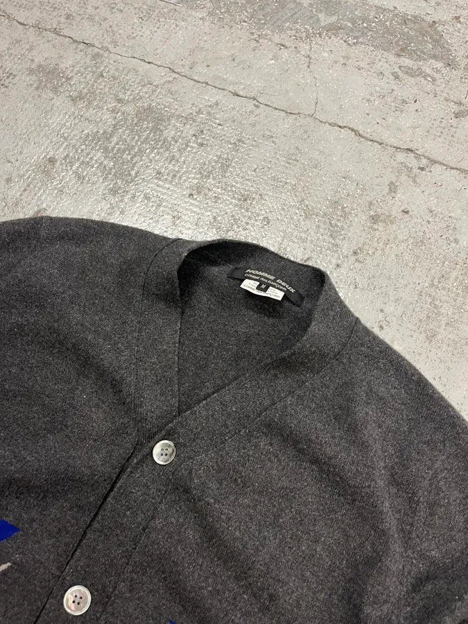 AW2022 Comme des Garçons Homme Deux Abstract Grey Wool Cardigan NfhJOeW 4