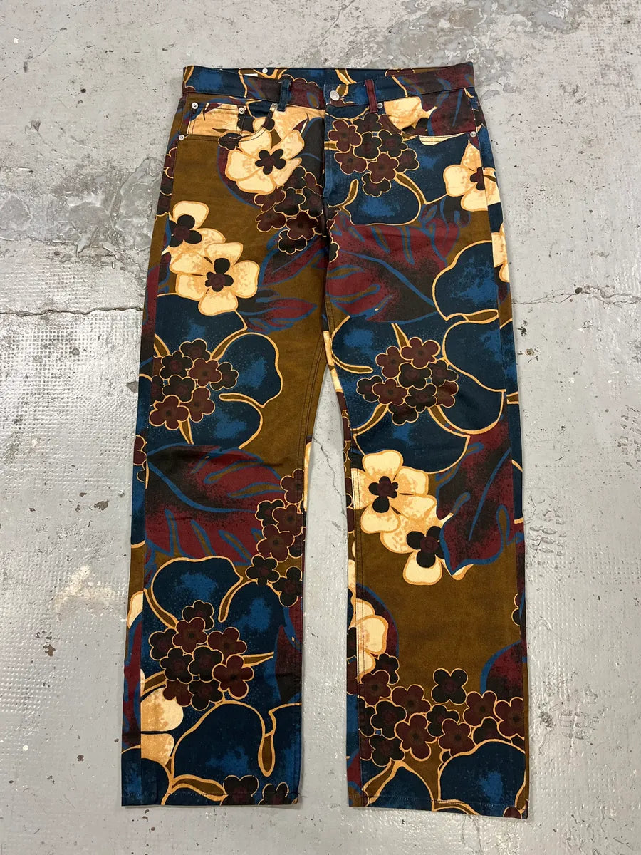 AW2022 Dries Van Noten Multicolored Autumn Flowers Pants jWeDYvG 0
