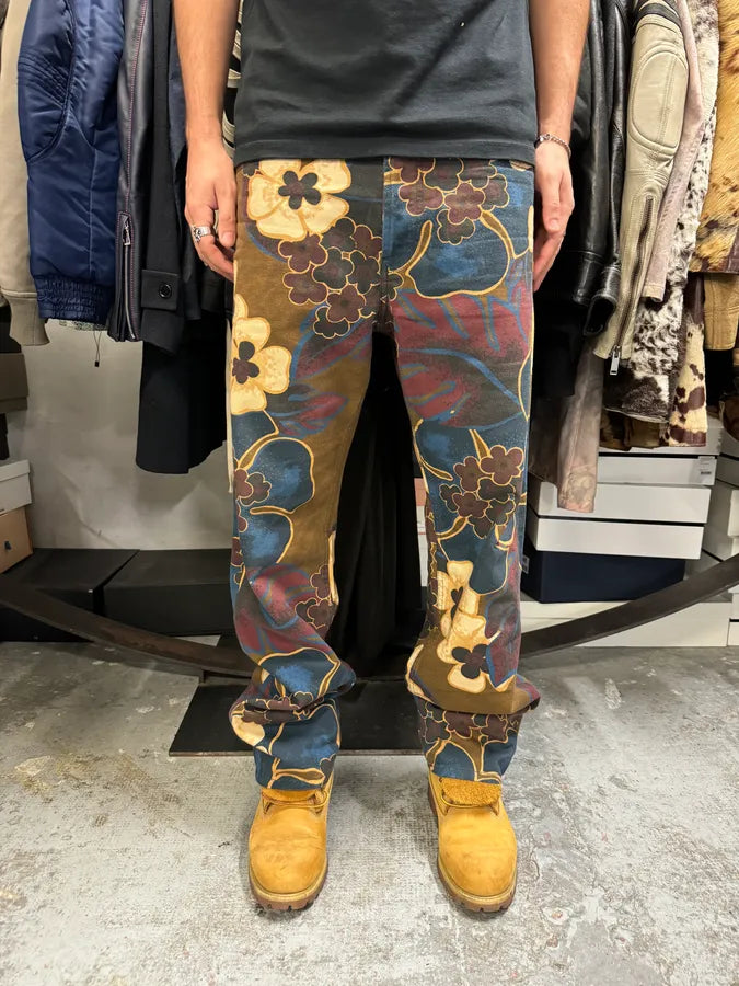 AW2022 Dries Van Noten Multicolored Autumn Flowers Pants jWeDYvG 1
