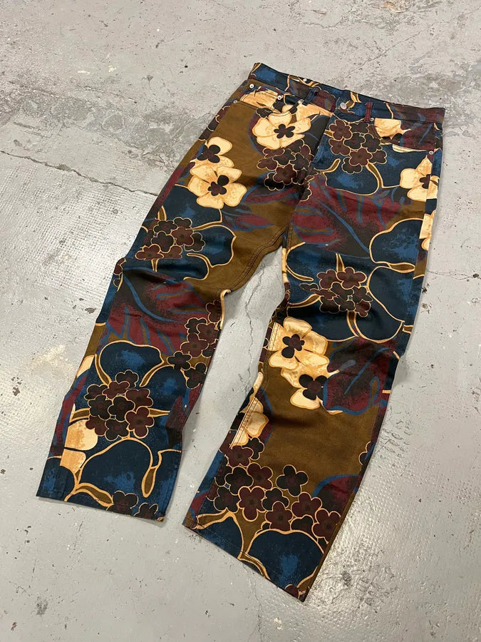AW2022 Dries Van Noten Multicolored Autumn Flowers Pants jWeDYvG 2