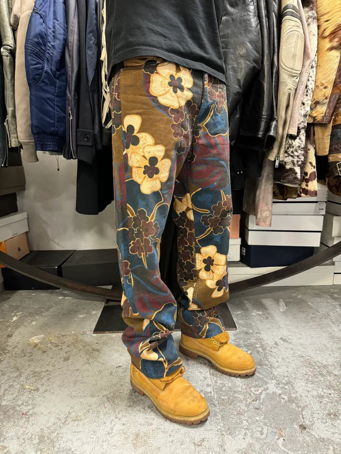 AW2022 Dries Van Noten Multicolored Autumn Flowers Pants jWeDYvG 3