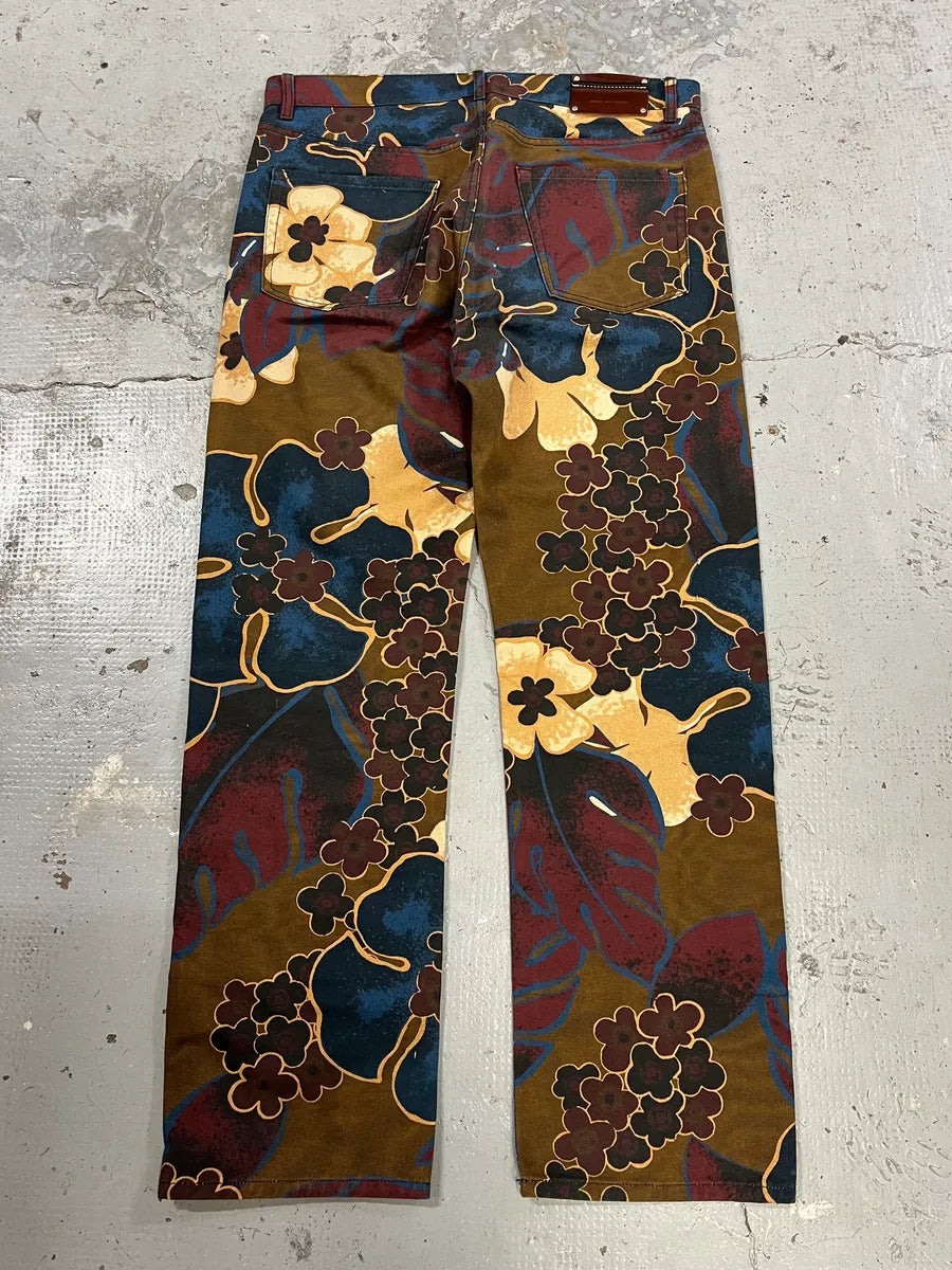 AW2022 Dries Van Noten Multicolored Autumn Flowers Pants jWeDYvG 7