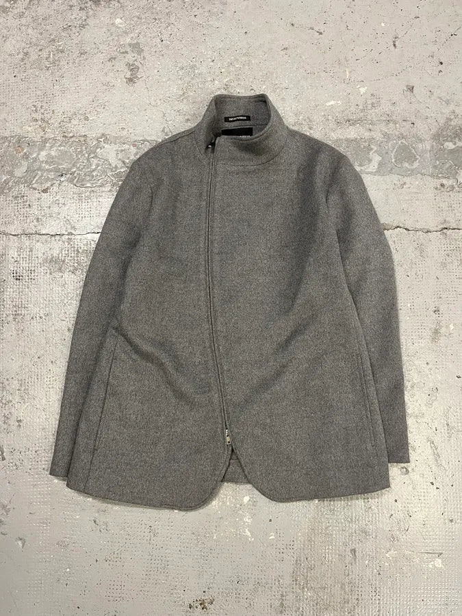 AW2022 Emporio Armani Asymmetrical Samurai Grey Jacket zwxxFaG 0