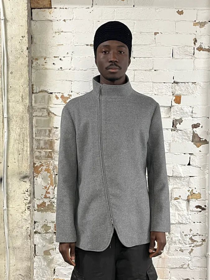 AW2022 Emporio Armani Asymmetrical Samurai Grey Jacket zwxxFaG 1