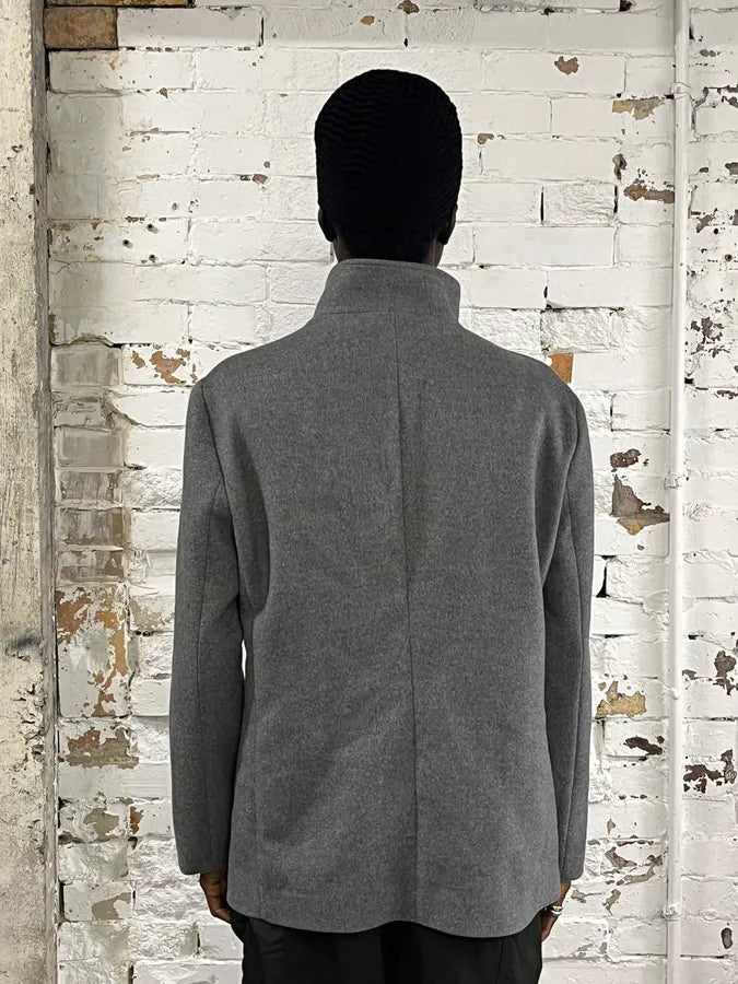 AW2022 Emporio Armani Asymmetrical Samurai Grey Jacket zwxxFaG 2