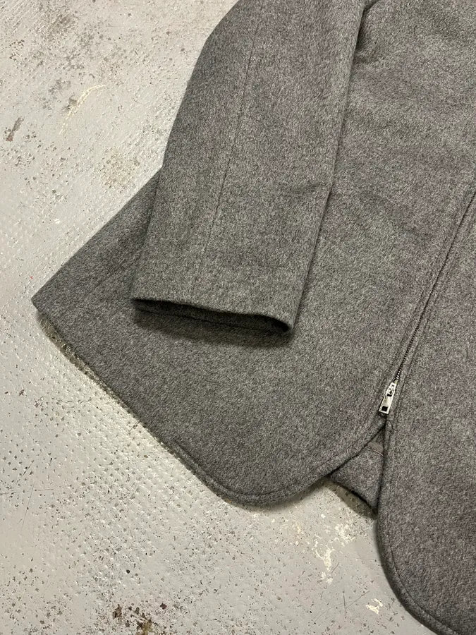 AW2022 Emporio Armani Asymmetrical Samurai Grey Jacket zwxxFaG 5