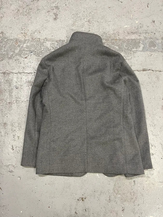 AW2022 Emporio Armani Asymmetrical Samurai Grey Jacket zwxxFaG 6