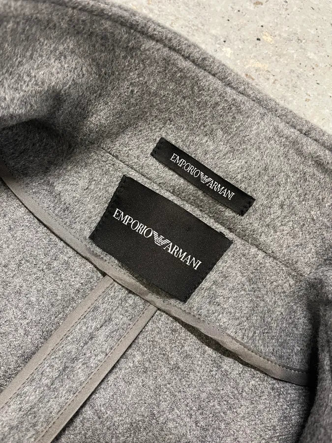 AW2022 Emporio Armani Asymmetrical Samurai Grey Jacket zwxxFaG 8