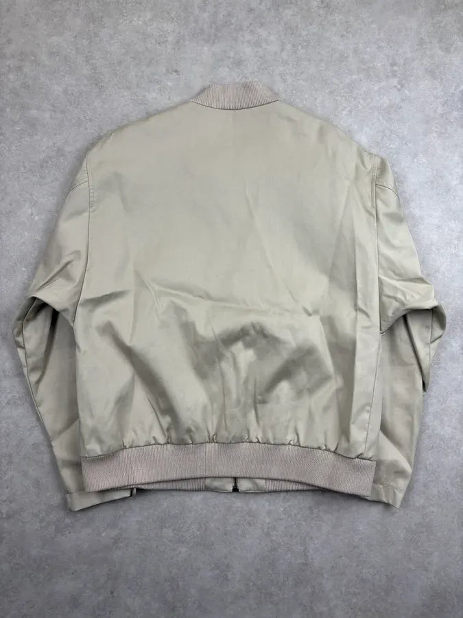 AW2022 Emporio Armani Beige Cotton Zip Bomber Jacket iEOgVQZ 4
